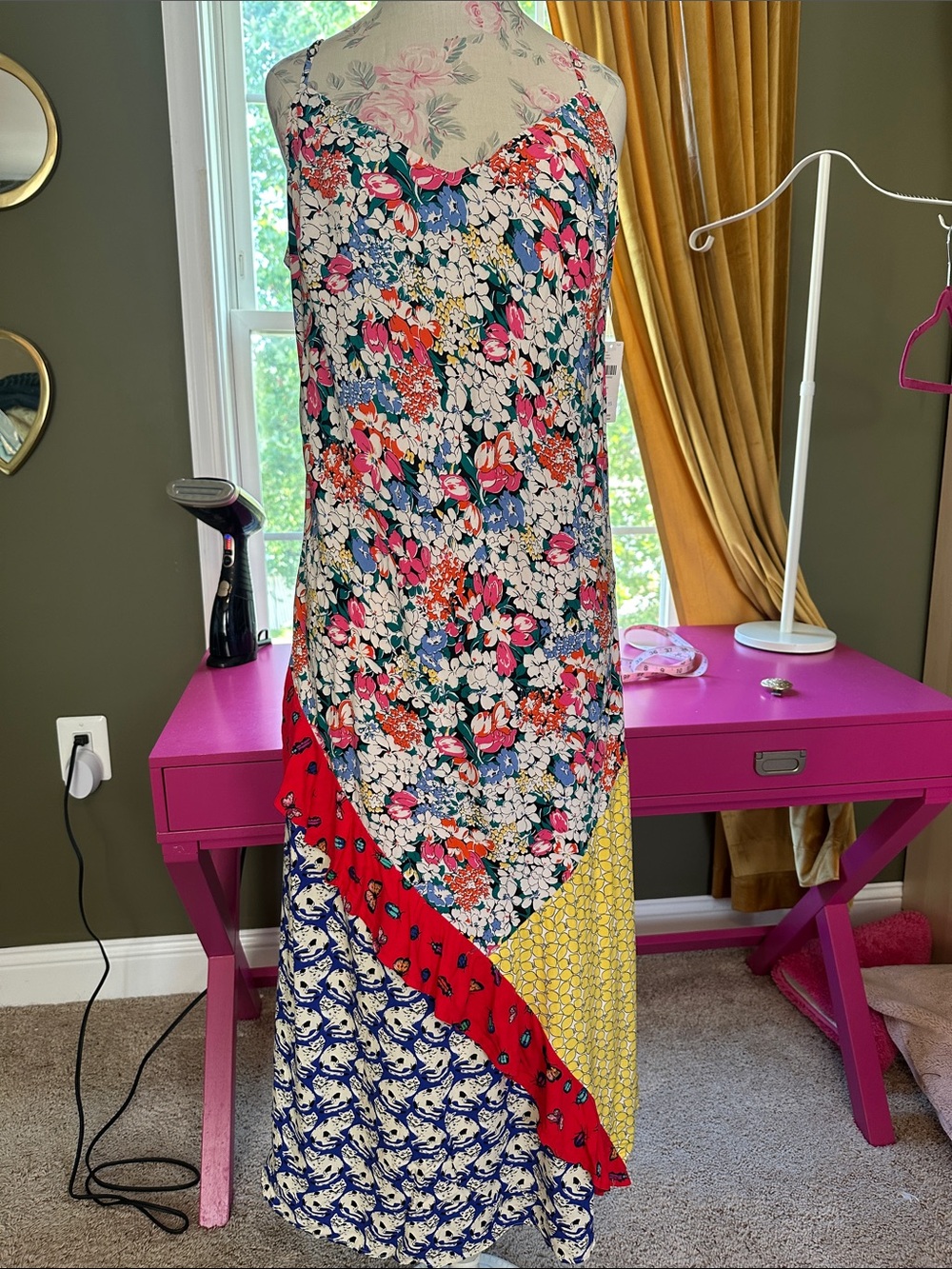 Anthropologie Multicolor Floral Patchwork Maxi Skirt